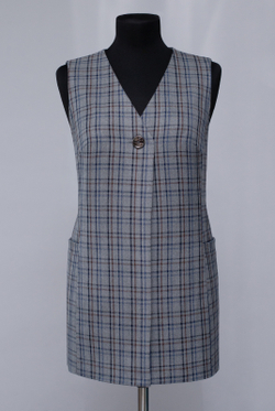 Удлинённый жилет 2980АЕ, клетка #406Кд062980АЕ