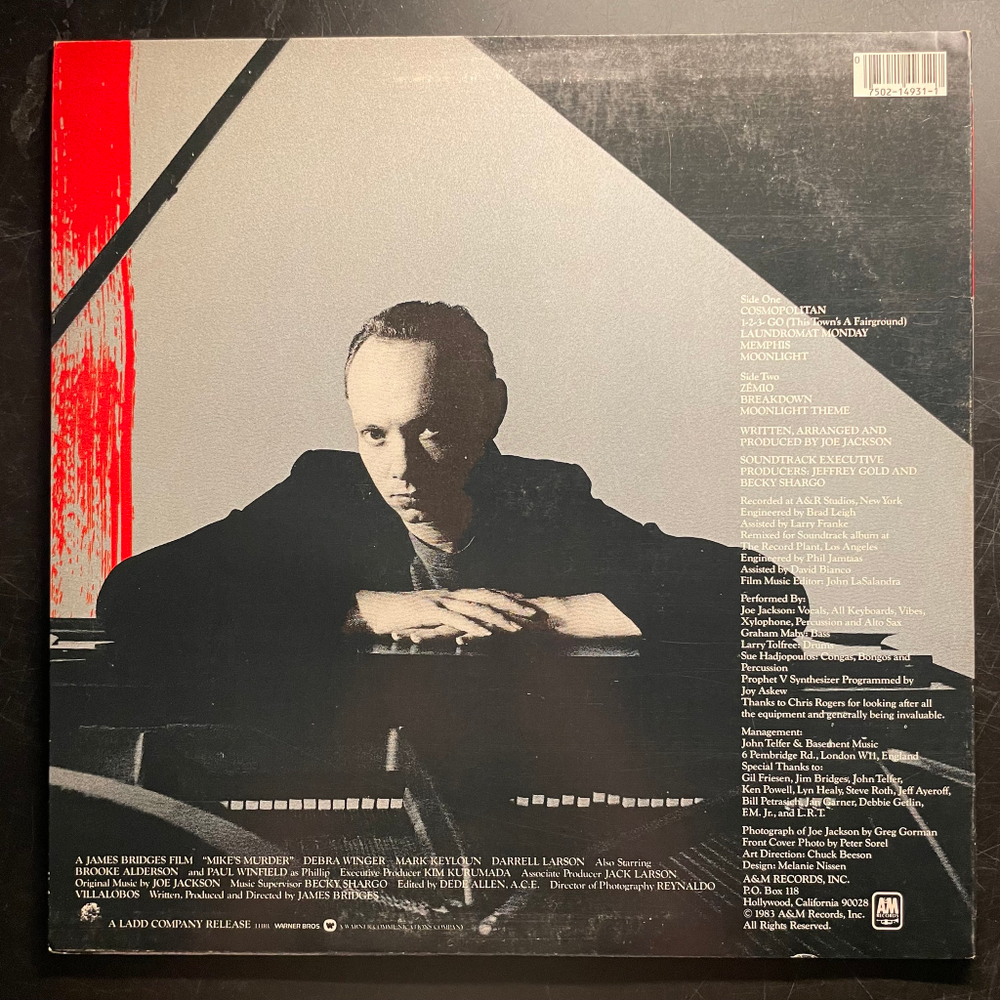 Joe Jackson ‎– Mike's Murder - The Motion Picture Soundtrack (США 1983г.)