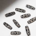 Бусина Дзи "Восемь глаз" из агата, 30*10,5мм, черный