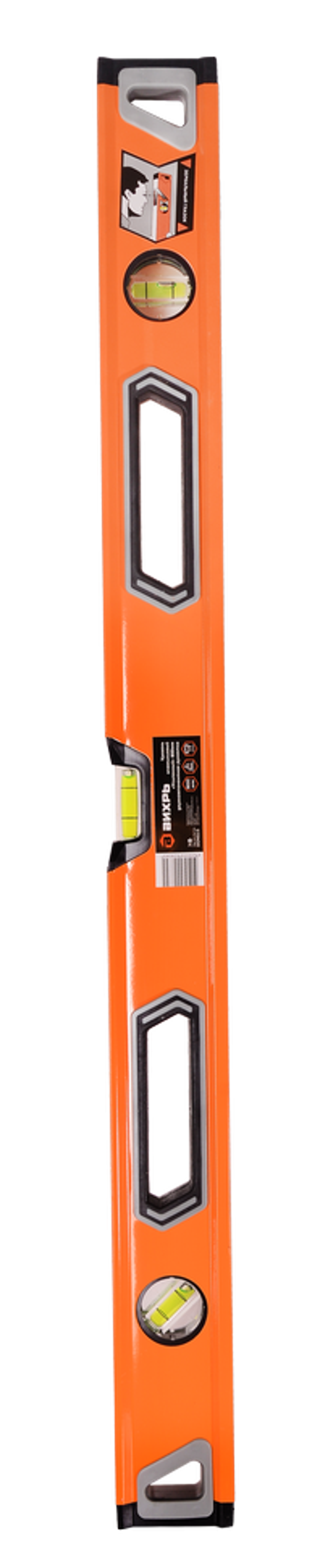 Уровень алюминиевый «Усиленный» 800мм 3 глазка фрезерованный Вихрь