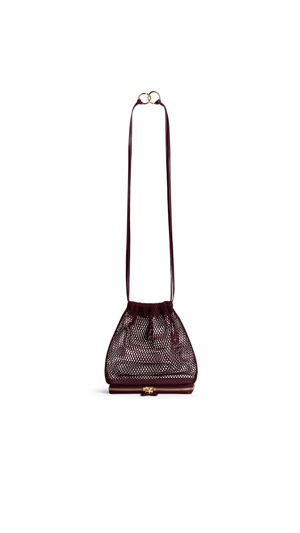 ALAÏA СУМКА LE POCHON В СЕТОЧКУ, ГРАНАТОВО-КРАСНЫЙ