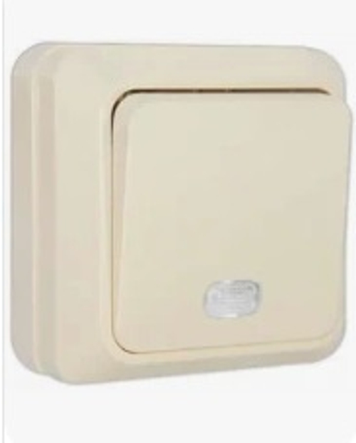 Выключатель 1-кл ОП ОЛИМП с индикатором слоновая кость