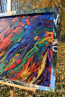 Картина ручной работы "ЗАКАТ" (абстракция) - 2-х сторонняя