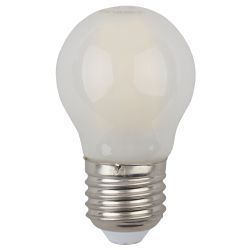 Лампа светодиодная ЭРА F-LED P45-9W-840-E27 frost 9Вт филамент шар матовый нейтральный белый свет Е27 | Филаментные декоративные