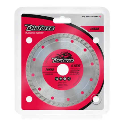 Диск алмазный TURBO 150х22,23х8х2,5 мм сухой рез DIAFORCE 501150