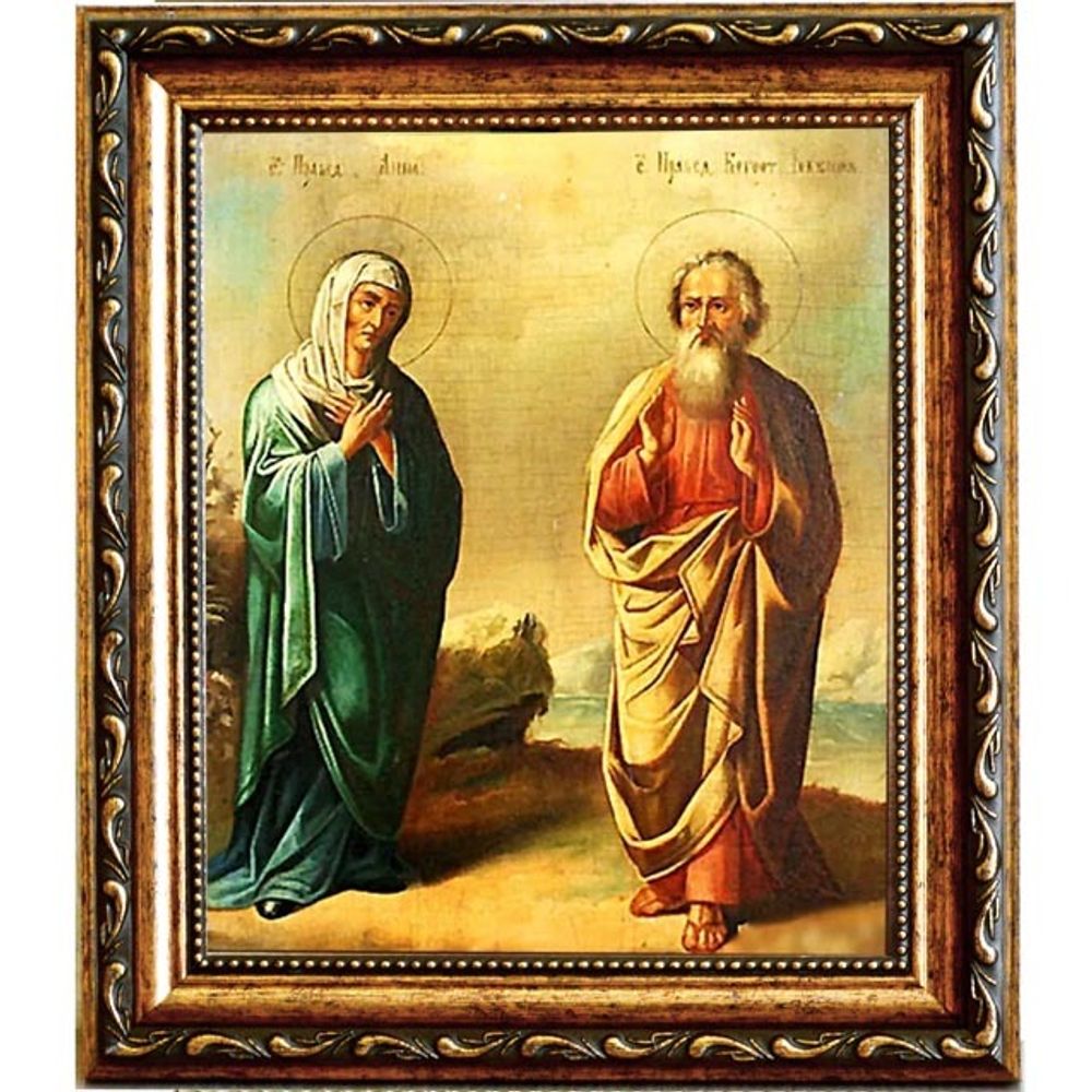 Иоаким и Анна Святые родители Богородицы. Икона на холсте.