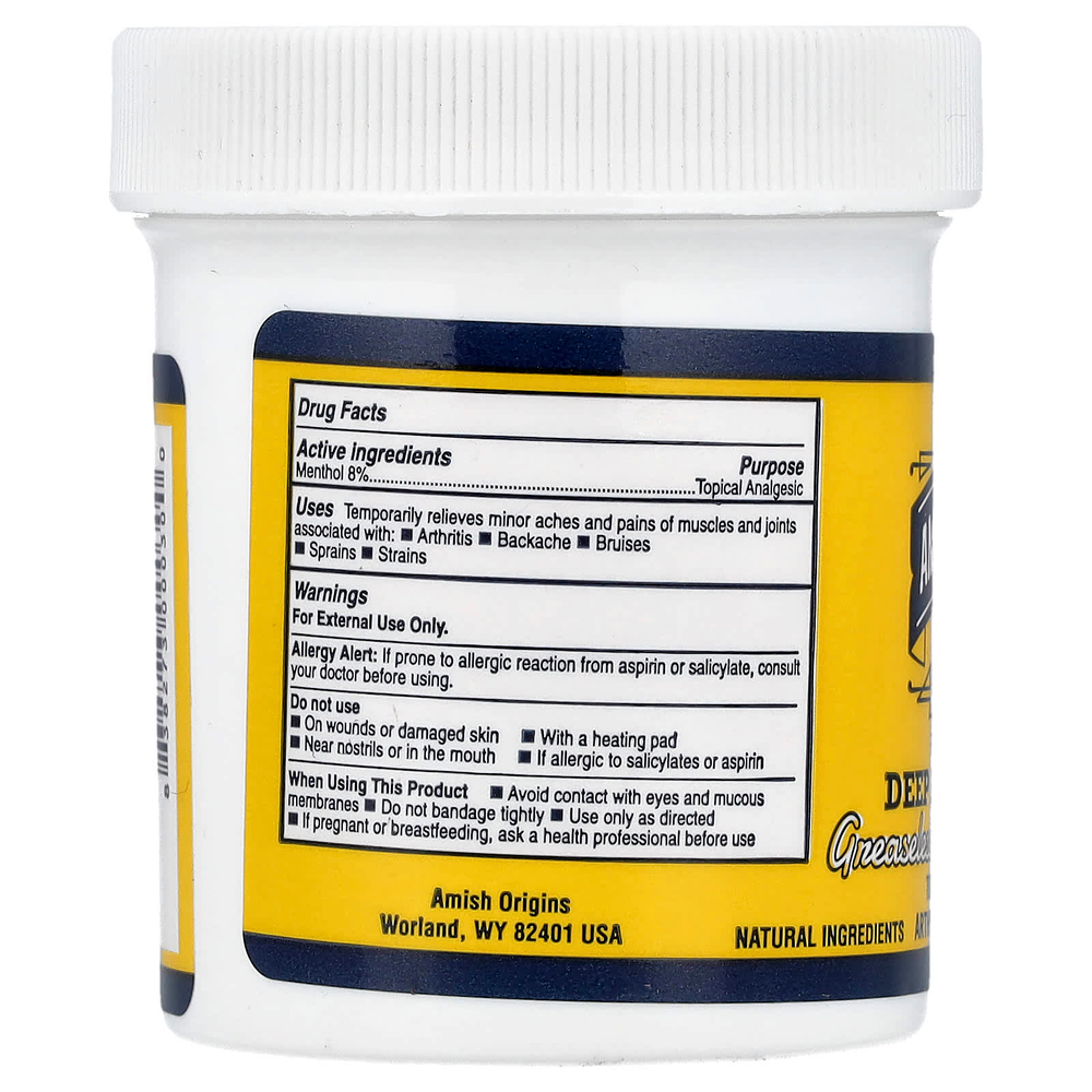 Amish Origins, глубоко проникающий, нежирный обезболивающий крем, 99,22 г (3,5 жидк. унции)