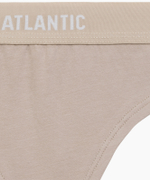 Трусы женские стринги Atlantic, набор из 3 шт., хлопок, бежевые + розовые + зеленые, 3CLP-013