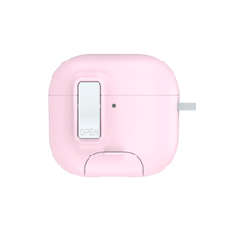 Чехол розового цвета с замком и подставкой для наушников AirPods 4, серия PECQ Series от Dux Ducis
