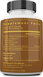 Ancestral Supplements - Grass Fed Bovine Tracheal Cartilage 500 mg 180 capsules