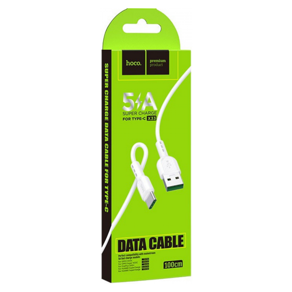 Кабель USB - Type-C Hoco X33 (5A) Белый