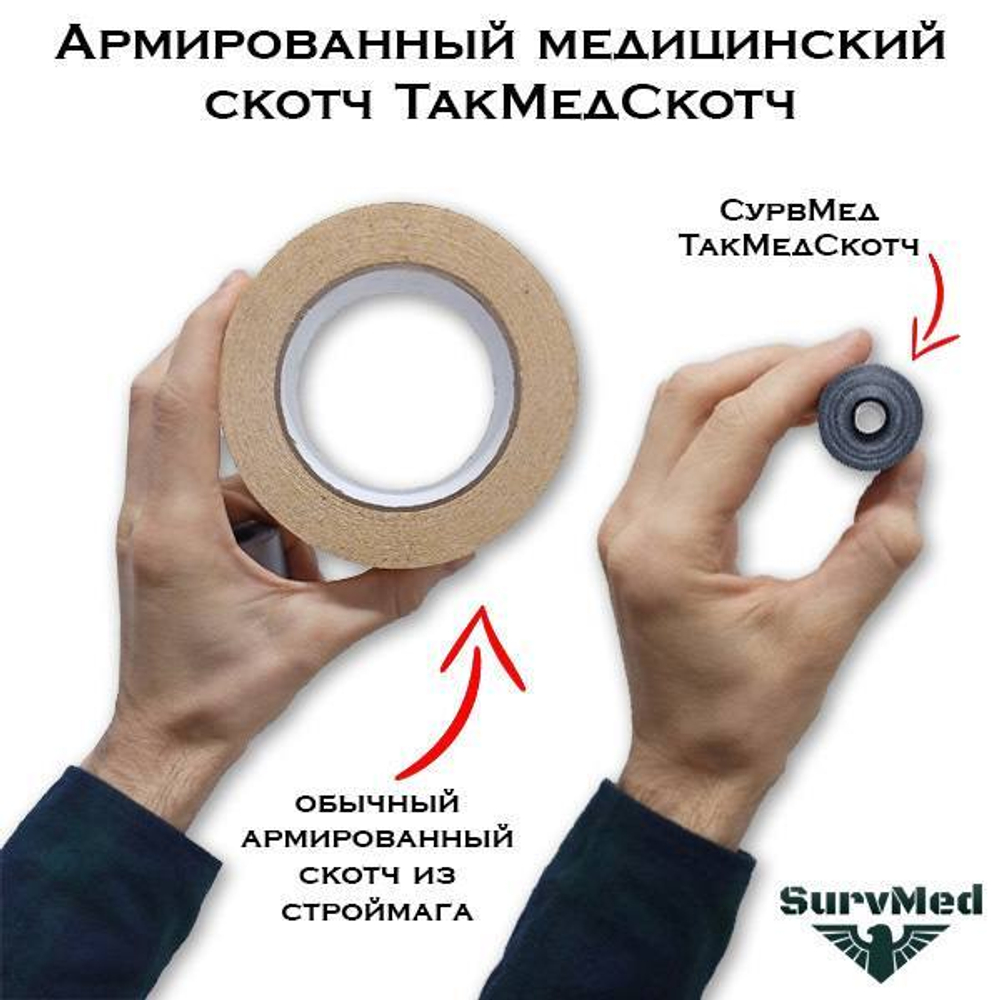Армированный медицинский скотч ТакМедСкотч