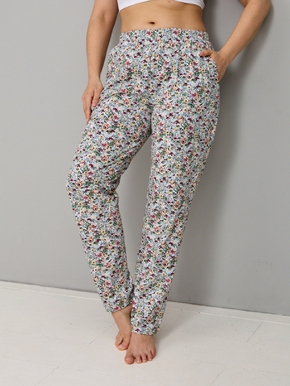 Брюки Б-18/оливковый-розочки