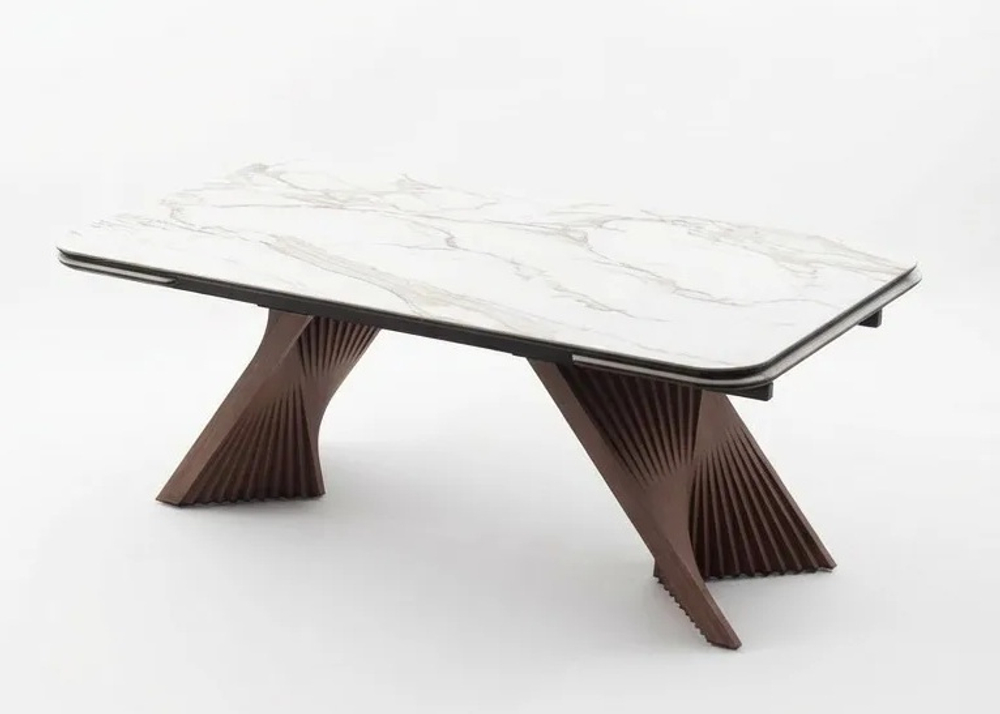 Стол М-City DISAUR Манхэттен 200 Светлый Беж ( Drac Cold Xlim), керамика, Орех Карни Натуральный