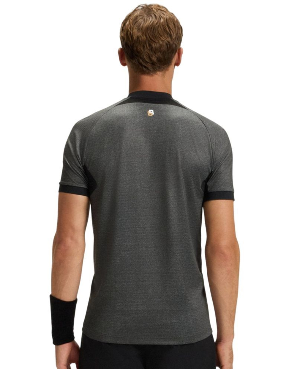 Мужская теннисная футболка BOSS MatchМяч TOC Zip-Neck Slim-Fit - black