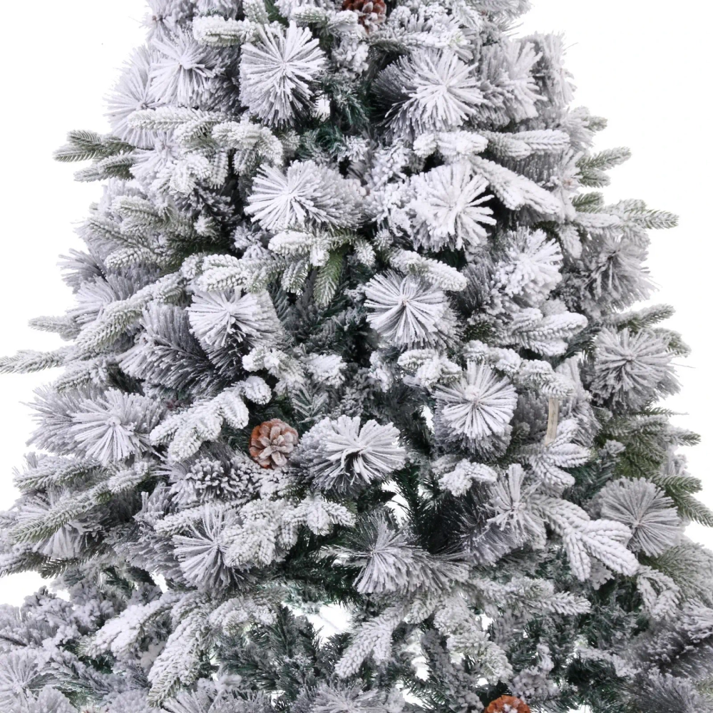 Ёлка «Снежная рапсодия» 150 см, ПВХ+Леска, шишки, белый иней (450 веток)