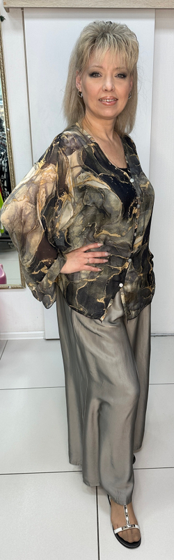 Итальянские нарядные брюки-палаццо на резинке