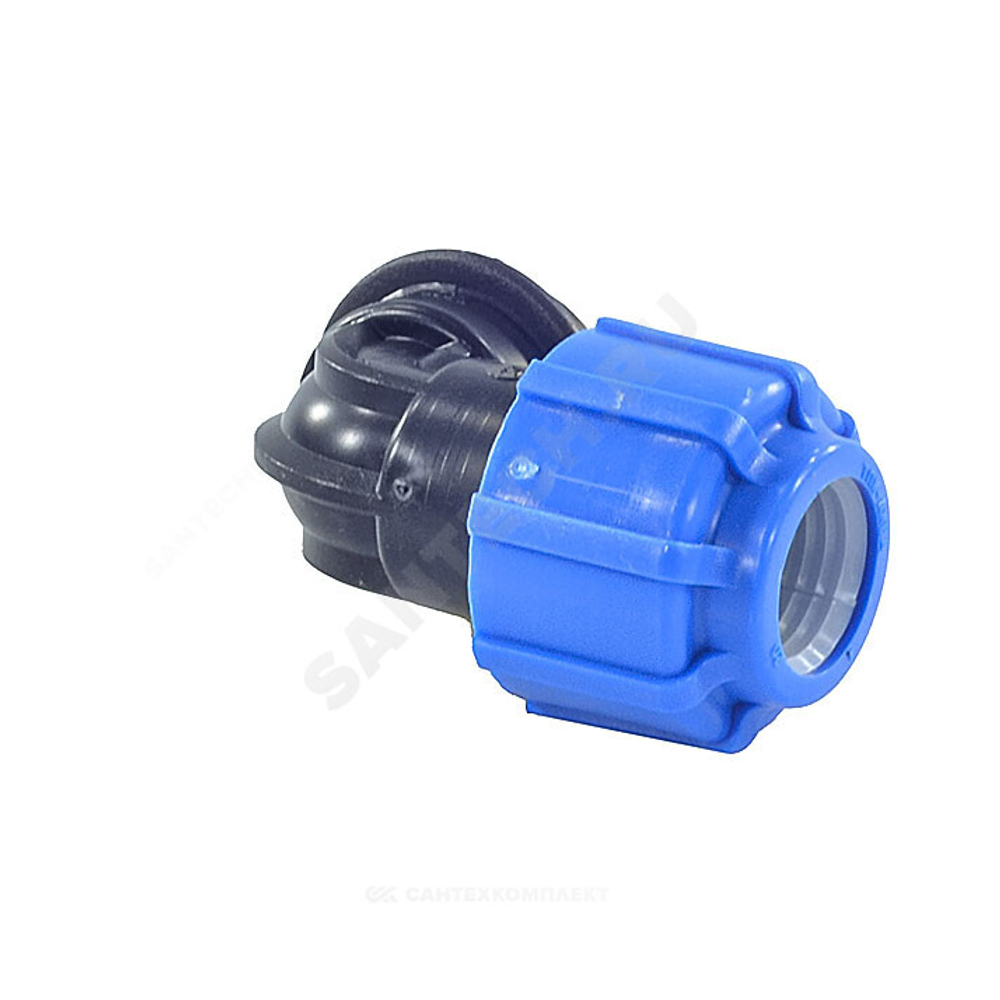 Отвод компрессионный ПЭ Дн 63х1 1/4"х90гр ВР Ру16 ТПК-АКВА 50026114