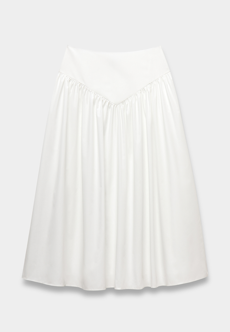 Юбка из хлопка миди с фигурной кокеткой