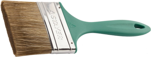 Кисть плоская STAYER ″LASUR-EURO″, смешанная (натуральная и искусственная) щетина, пластмассовая ручка, 100мм