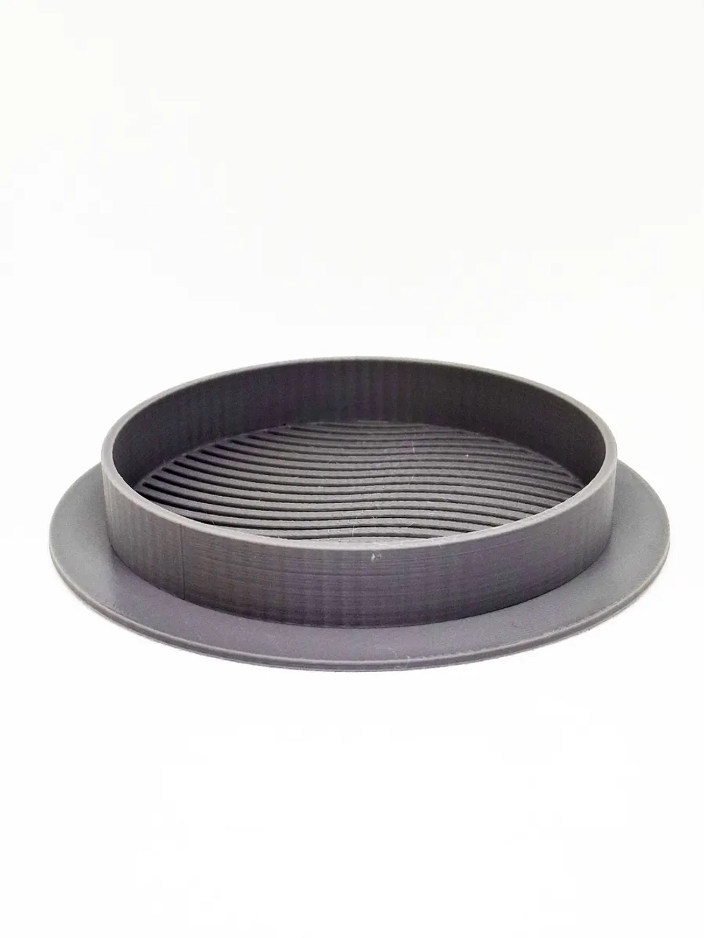 Решетка вентиляции с фланцем D100 мм (цвет: серый бетон)