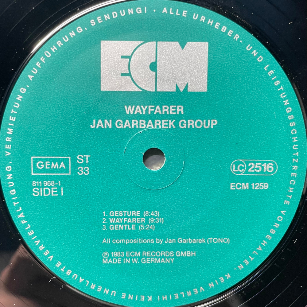 Jan Garbarek Group ‎– Wayfarer (Германия 1983г.) ECM