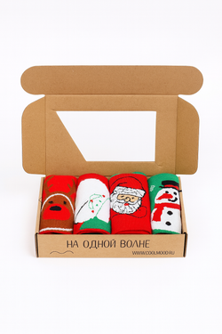 Носки НГ комплект 4 пары, р.35-40 "New Year's magic"