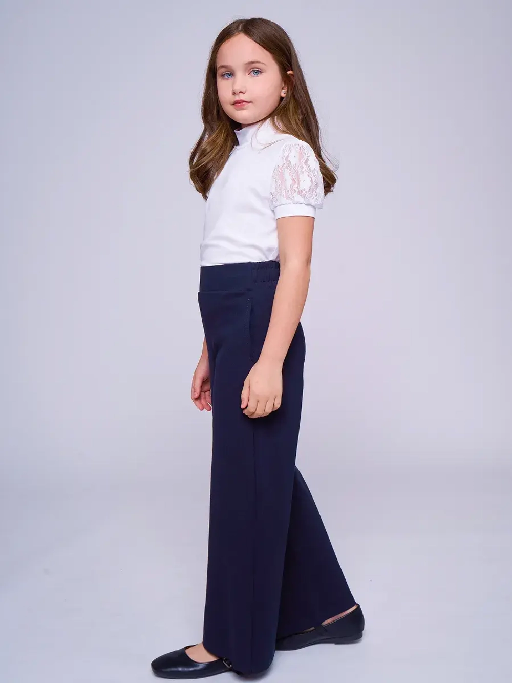 Блузка школьная для девочки с коротким рукавом