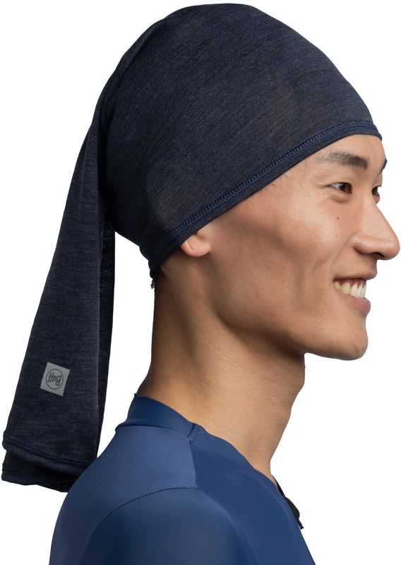 Шерстяной шарф-труба Buff Merino Lightweight Solid Night Blue Bike Collection Фото 3