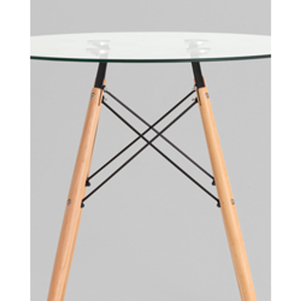 Стол Eames DSW NEW D80 стеклянный