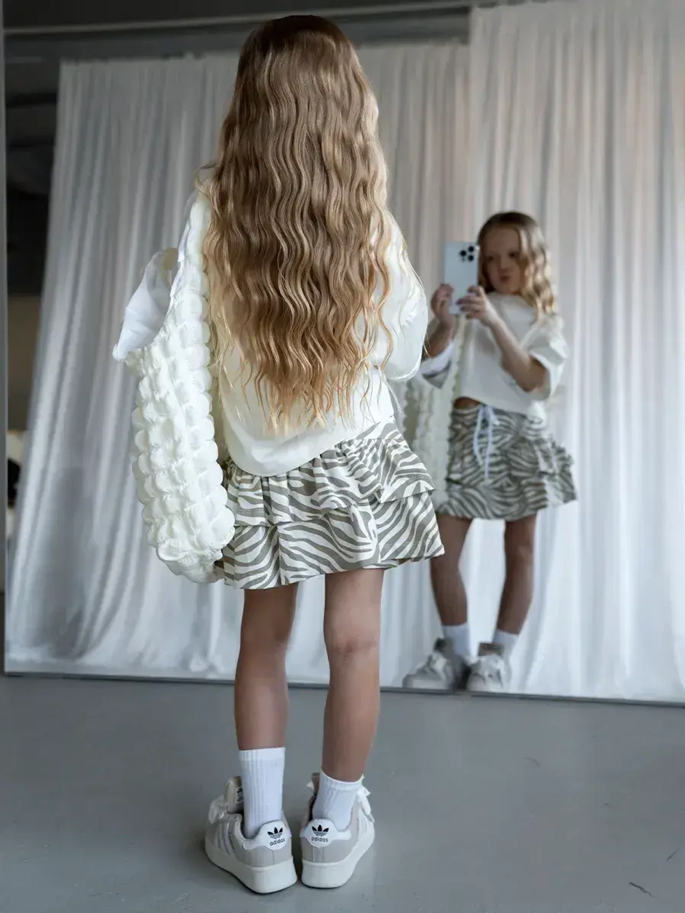 Летний костюм детский с юбкой-шорты