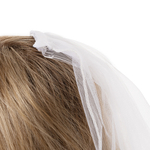 Фата с бусинами и гребнем в белом цвете, 75 см