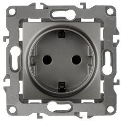 12-2101-12 ЭРА Розетка 2P+E Schuko, 16A-250В, IP20, Эра12, графит | Эра 12 Графит