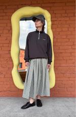 Юбка из хлопка, темно-оливковая клетка