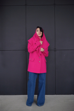 Пальто-пижак с оригинальным шарфом