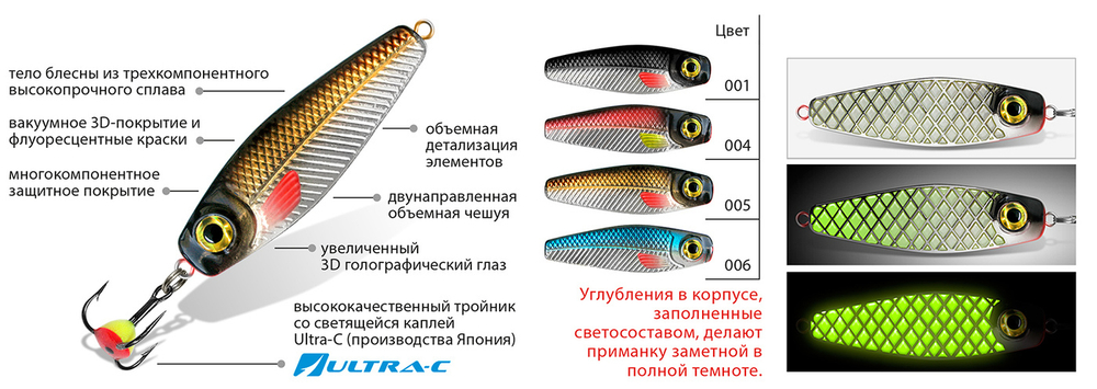 Блесна для рыбалки зимняя AQUA СВЕТЛЯЧОК