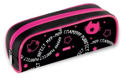 Пенал Hatber 210х80х40мм на молнии мягкий Мур-Гламур в индив.упак.