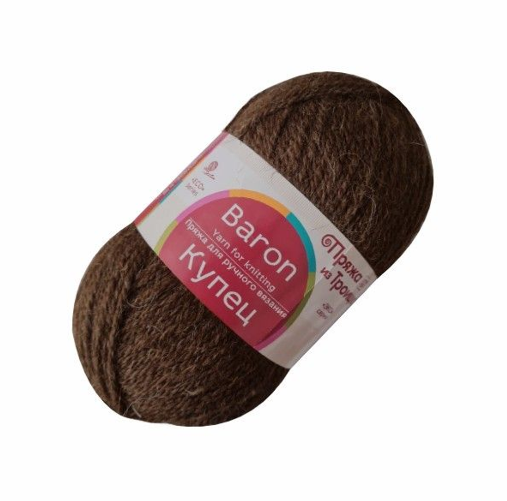 Пряжа &quot;Купец&quot;, 50% Шерсть верблюжья, 50% Акрил, 100гр, 200м, коричневый