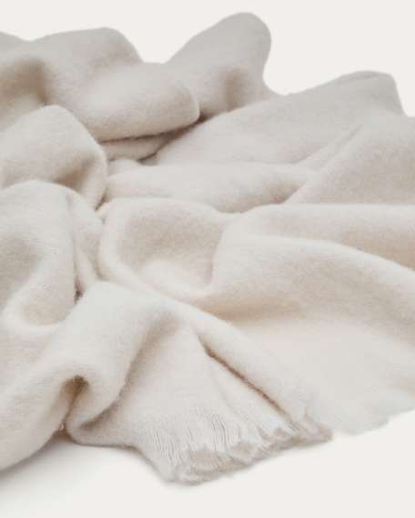 Hura Плед из шерсти цвета экрю с оборками 170 х 130 см