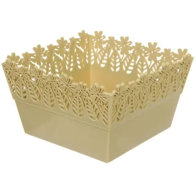 Сухарница пластиковая «SEGRETO» 17,5*17,5*11см оливковая