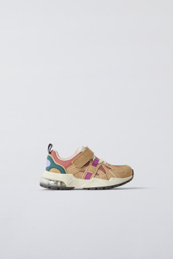 ZARA КРОССОВКИ ИЗ РАЗНЫХ МАТЕРИАЛОВ, РОЗОВЫЙ