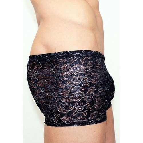 Мужские трусы боксеры черные в цветок Romeo Rossi Black Boxer RR00217