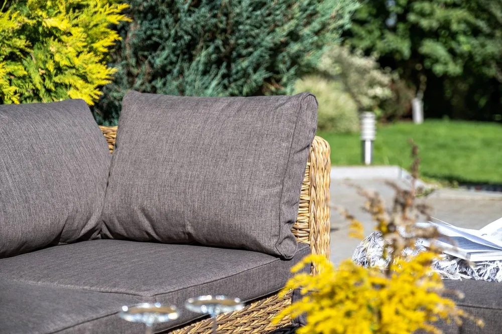 "Лунго" модуль диванный угловой с подушками, цвет соломенный (гиацинт)