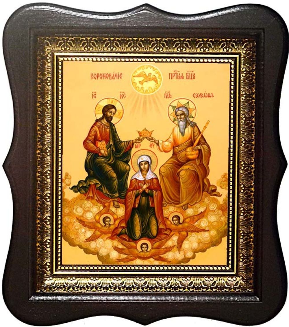 Коронование Пресвятой Богородицы. Икона на холсте.