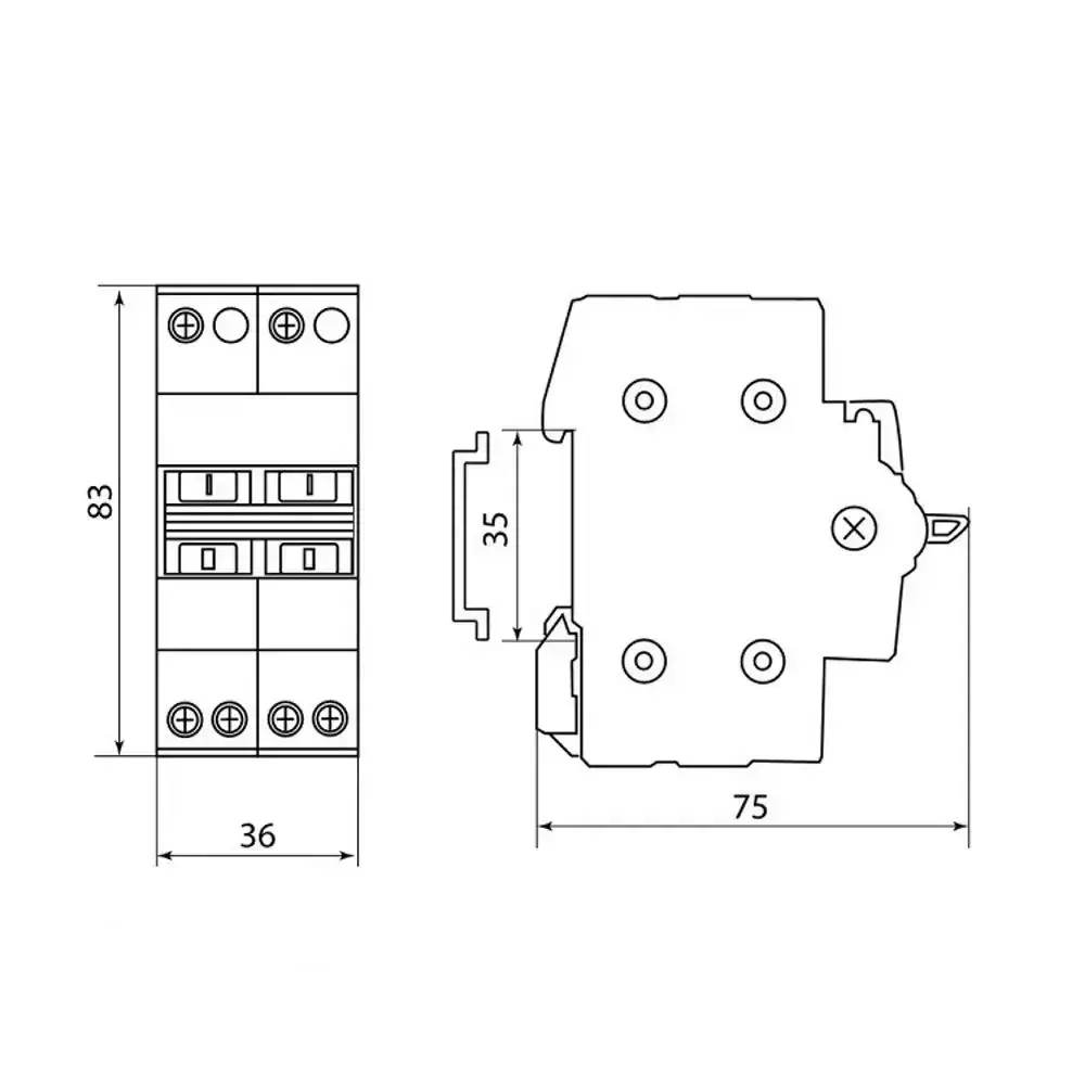 Переключатель ручной реверсивный трехпозиционный (реверсивный рубильник) РРП-2-63, APTRONUS, 2P, 63А.