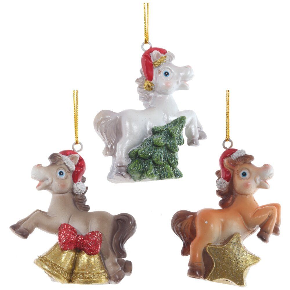 GAEM Фигурка декоративная подвесная "Лошадка", L5,5 W3 H7 см, 3в.