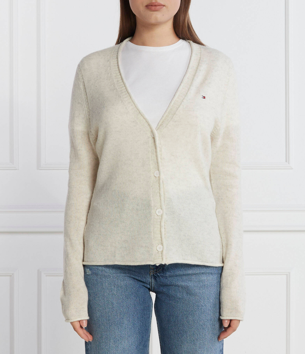 Хлопковый кардиган Tommy Hilfiger - кремовый(WW0WW39888)