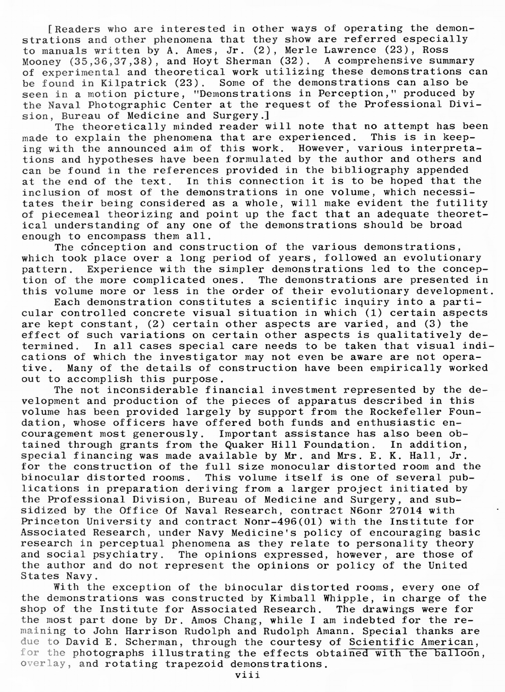 Ames demonstrations in perception. A guide to their construction and use | W.H. Ittelson
