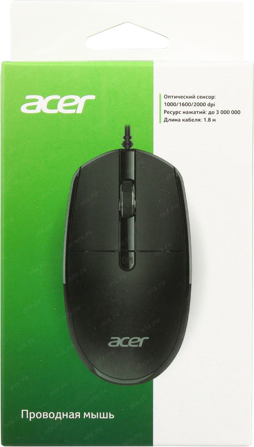 Acer Optical Mouse OMW401 <ZL.MCEEE.031> (RTL)  USB  4btn+Roll