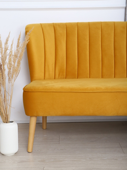 Диван "Donatello" антивандальный велюр горчичный/натурал